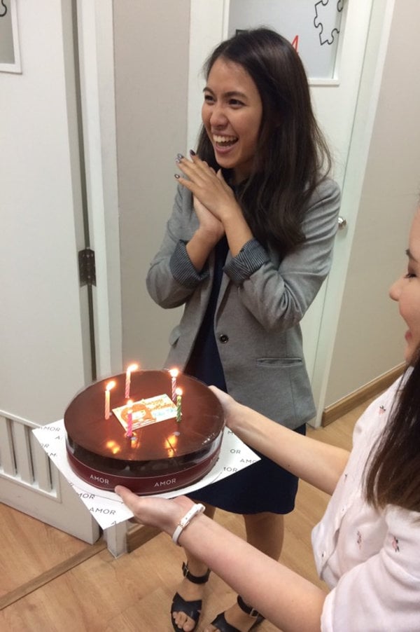 Kru Mai is very happy with her cake